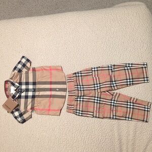 Burberry matching pants and button down shirt